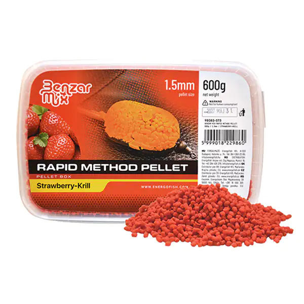 Benzar Mix Rapid Method Pellet namočene 600gr 1.5mm Jagoda Račići