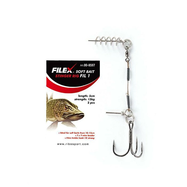 Filex Soft Bait Stinger za silikonca 10-15cm 2kom